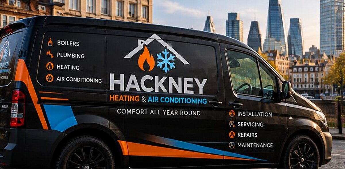 Hackney Heating and Air Conditioning branded service van in London